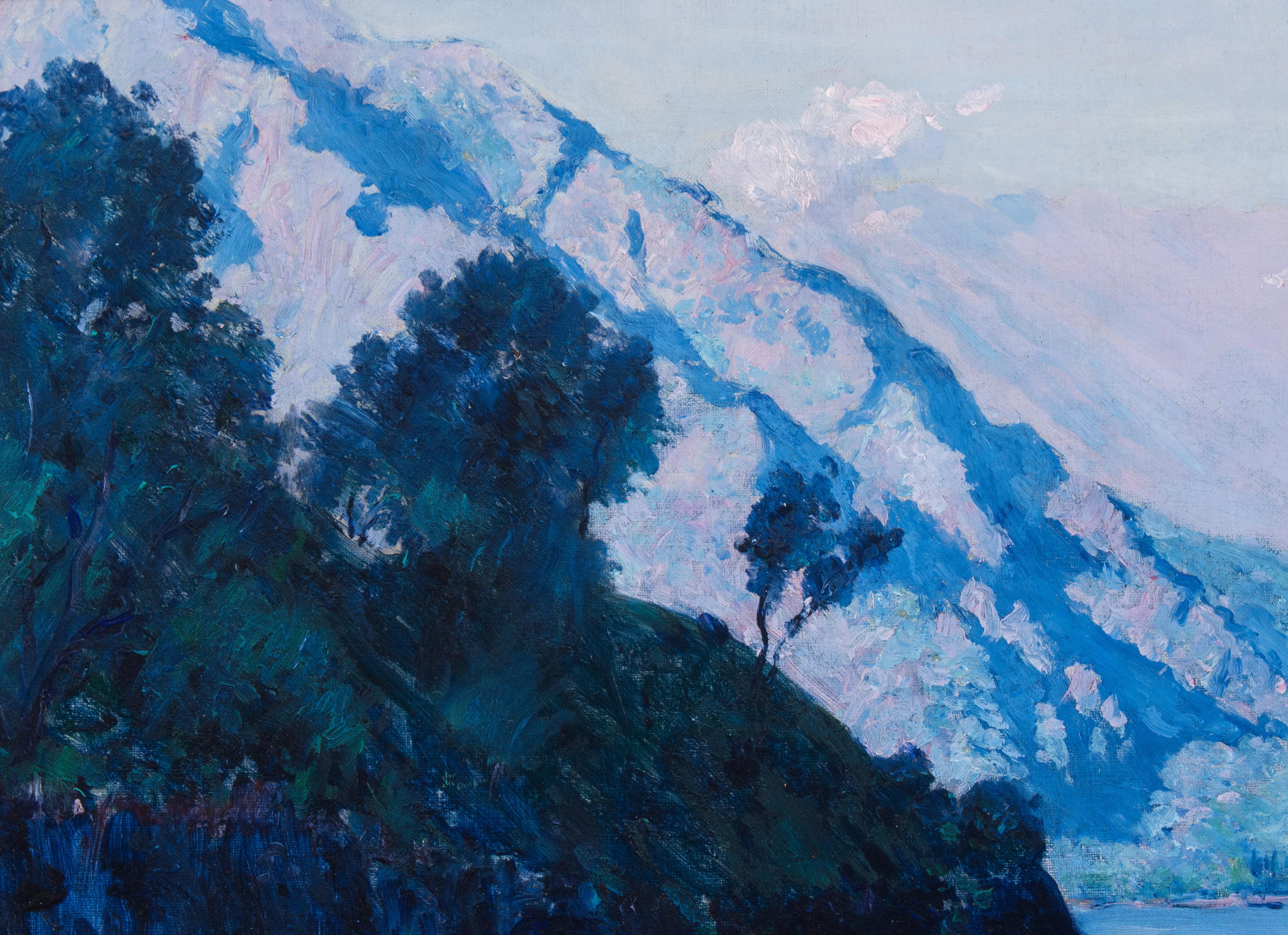 Lake Como Italy, Near Menaggio - oil painting by Irish American Artist Gauley For Sale 2