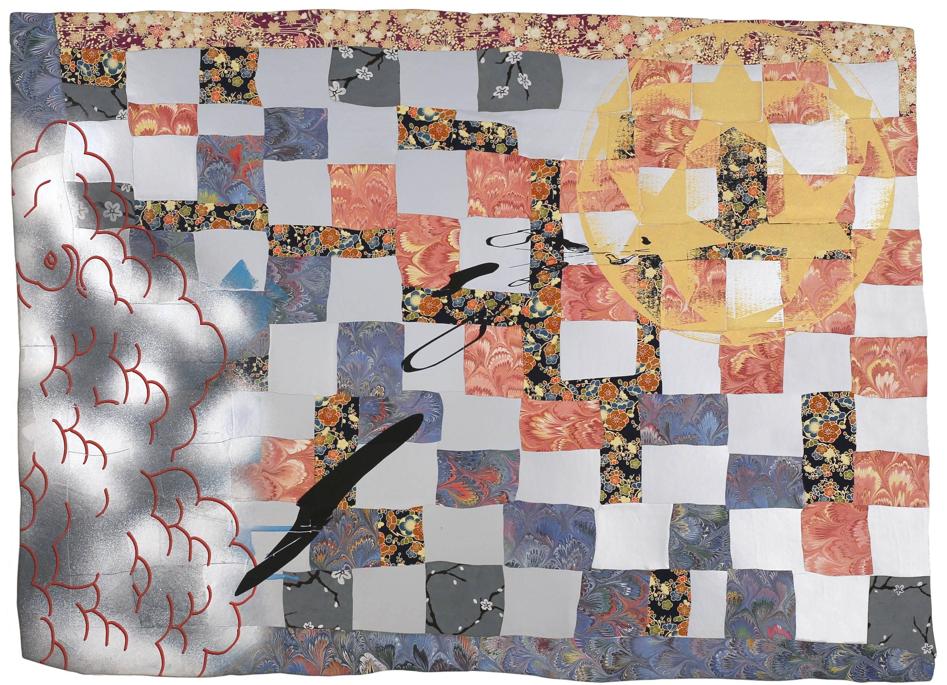 Sanford Biggers Abstract Print - The Floating World: Otsukimi