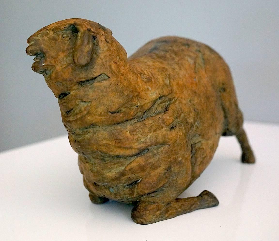 Immi Storrs Figurative Sculpture - Kneeling Sheep