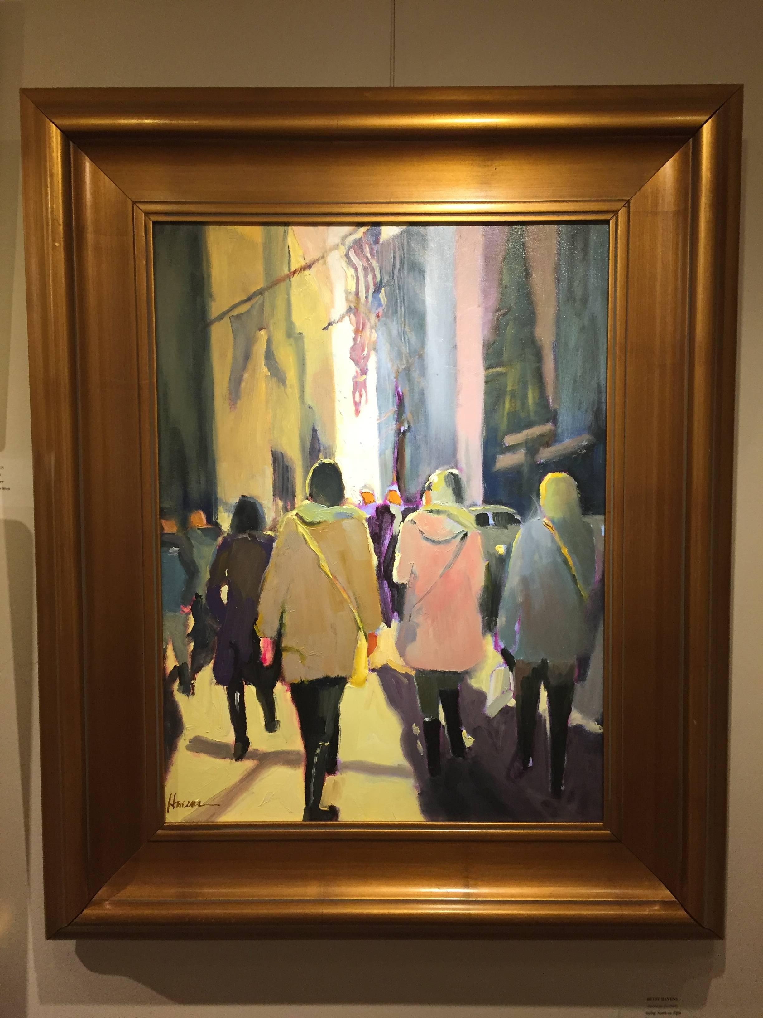 Betsy Havens Figurative Painting - Going North on Fifth