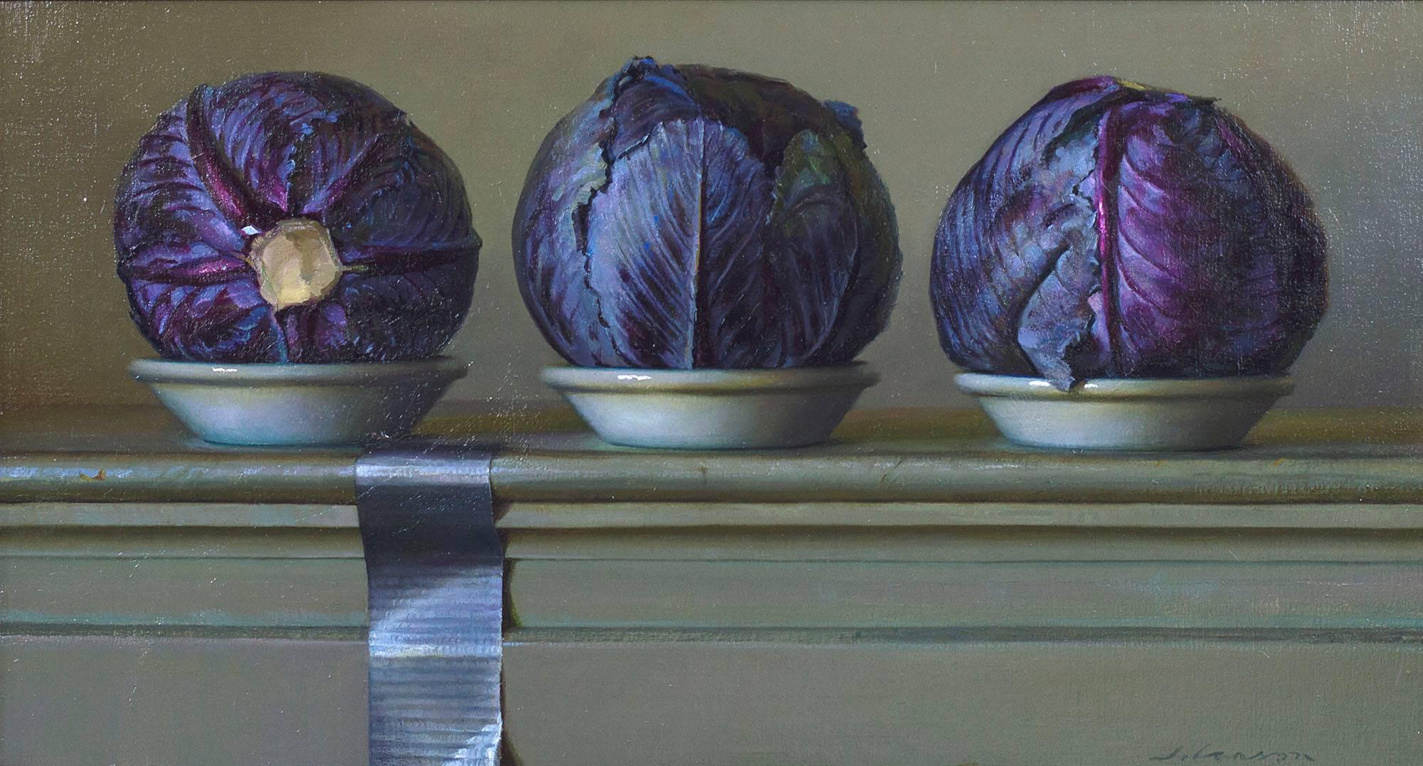 Three Red Cabbages - Painting by Jeffrey T. Larson