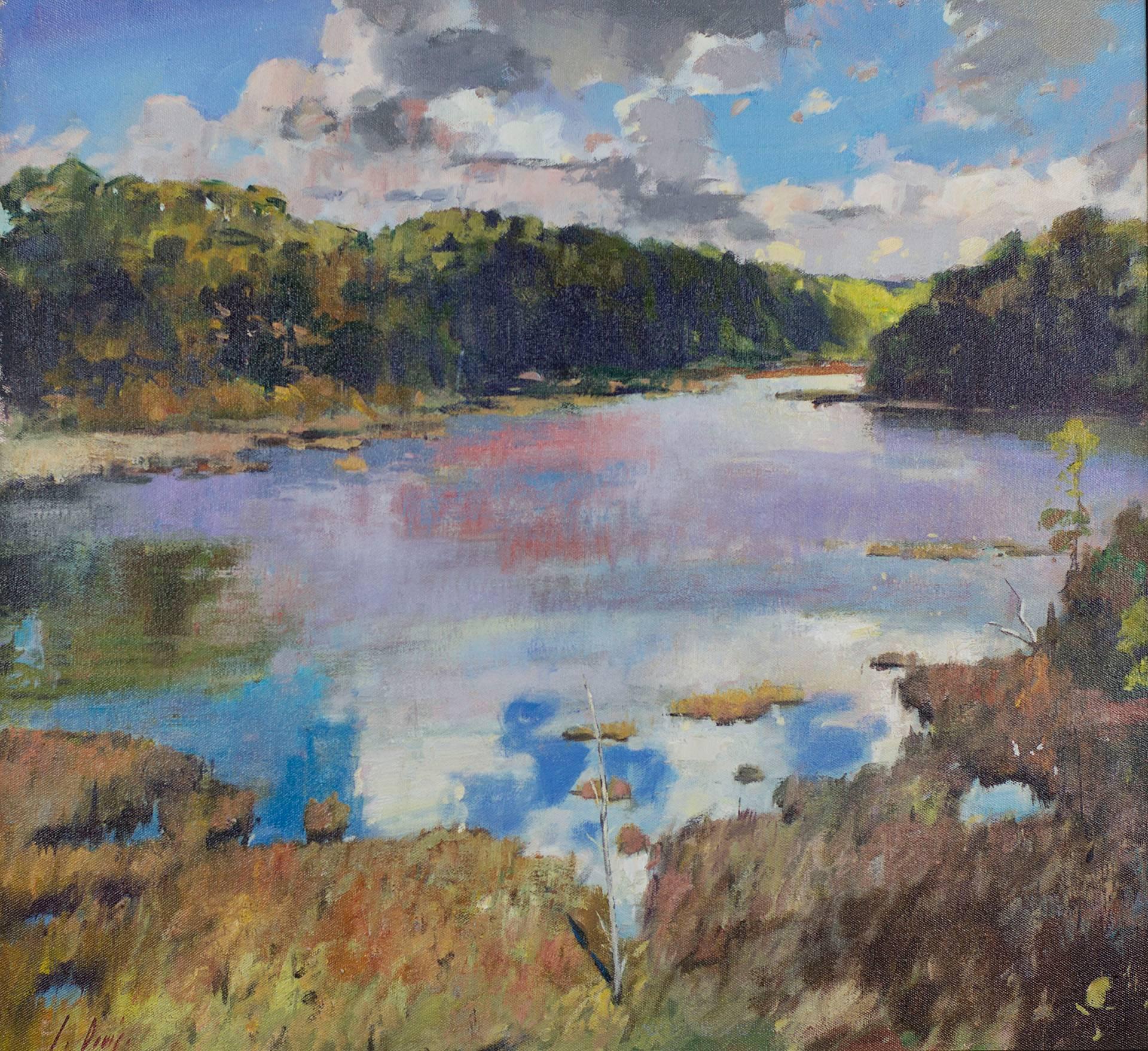 Blue Heron Pond - Painting by Julyan Davis
