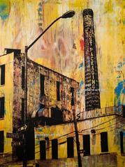 Mixed Media - silkscreen, paint on wood panel - New York