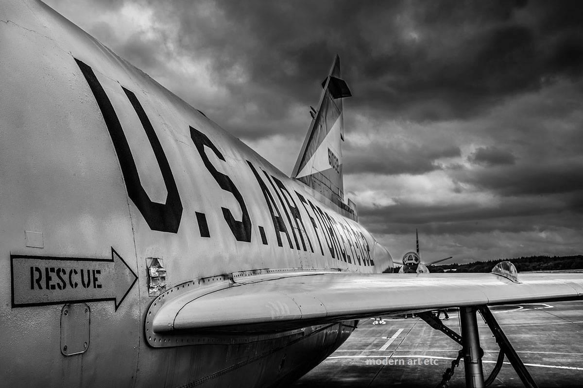 MAE Curates Black and White Photograph - Vintage airplanes art photography - installation ready - contemporary frame