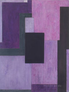 Large abstract oil painting - Violet -Architectural, color field, oil