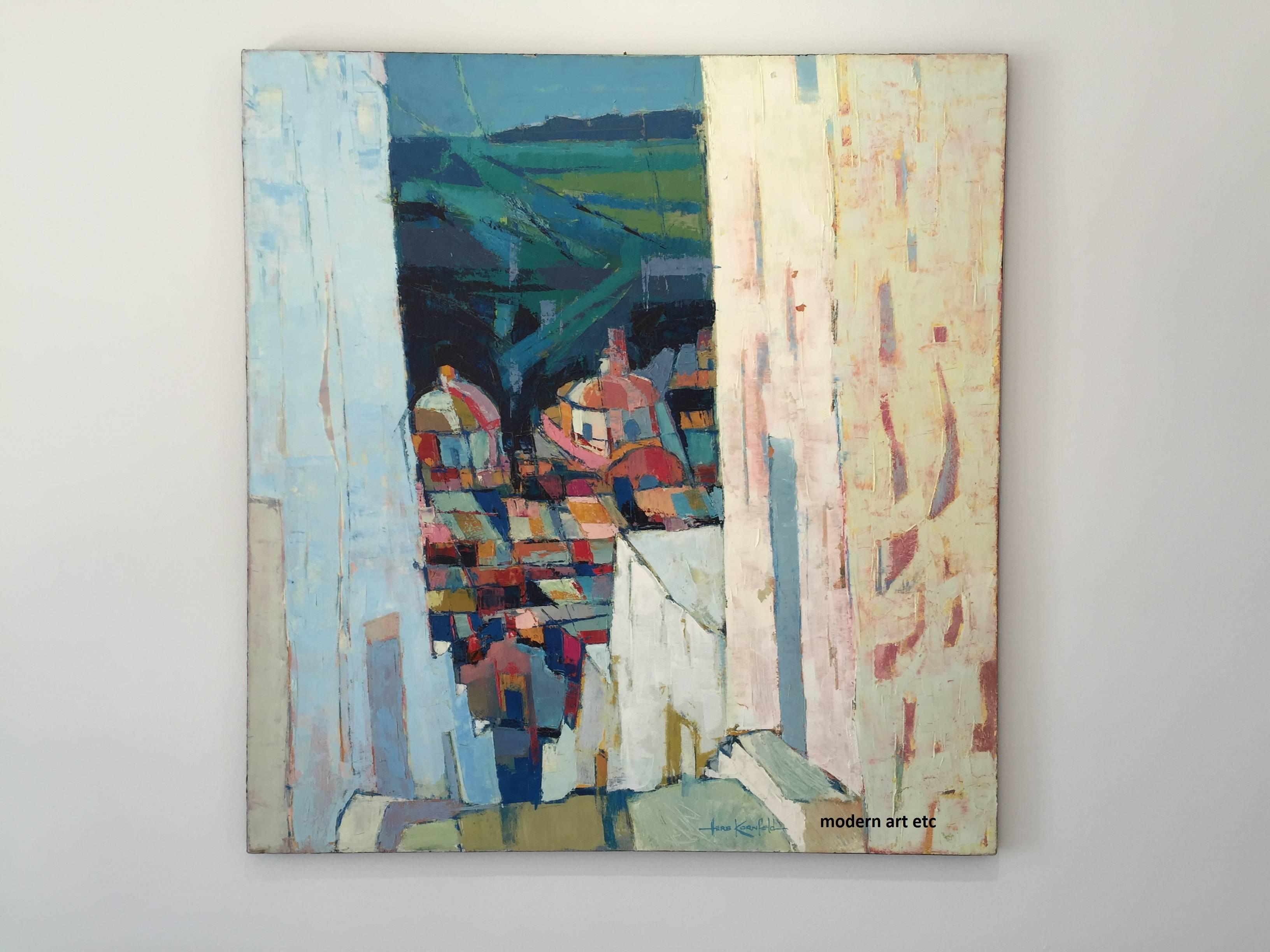 Herb Kornfeld Figurative Painting - Landscape Oil Painting of Greece