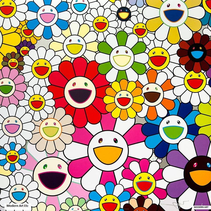 Takashi Murakami Abstract Print - Offset print: Flowers Blossoming in This World and the Land of Nirvana !