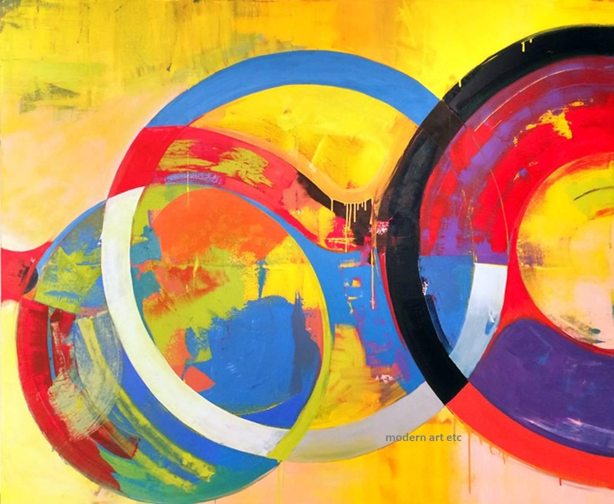 Figurative Painting di Alexis Portilla - Quadro astratto ad olio di grandi dimensioni - 52 x 64 pollici.