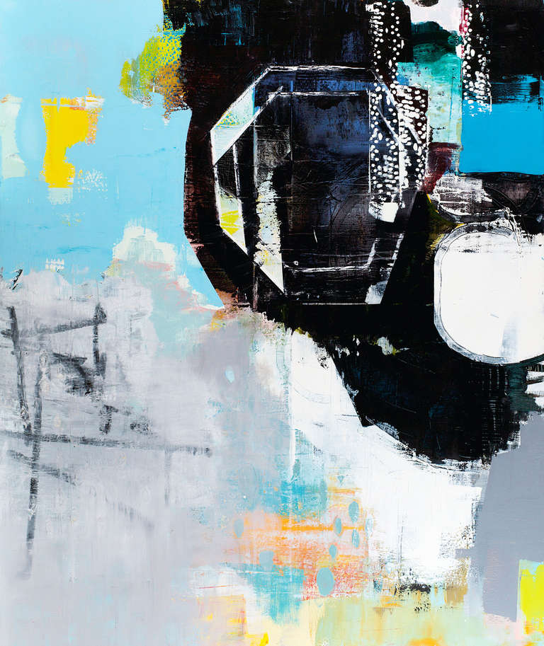 Alexis Portilla Oil on Canvas Blue abstract oil painting, Painting