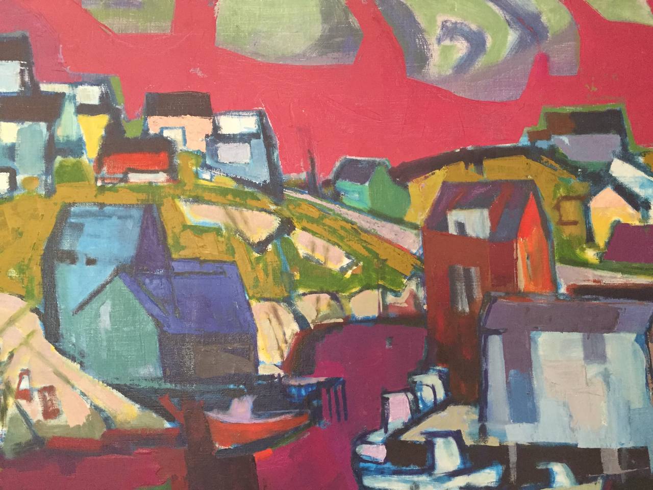 Peinture à l'huile - « Peggy's Cove », eau rouge, Nova Scotia - peinture de paysage à l'huile - Painting de Herbert Kornfeld