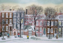 Print / Hand Colored etching - Greenwich Village, New York  (Artist proofs)
