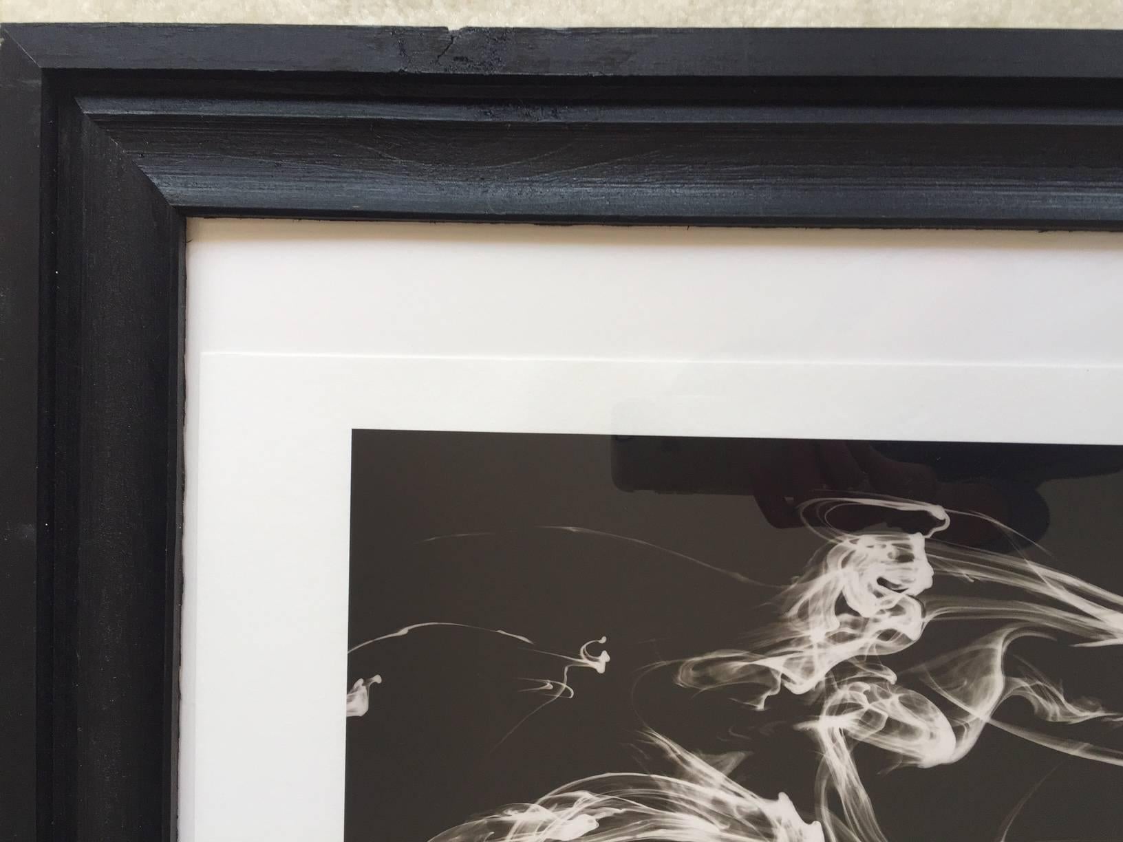 Abstract art photography in black and white - framed in custom made wood frame - Photograph by MAE Curates