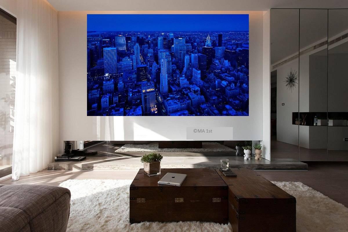 Large landscape photography of New York City - Blue - Photograph by Alejandro Cerutti