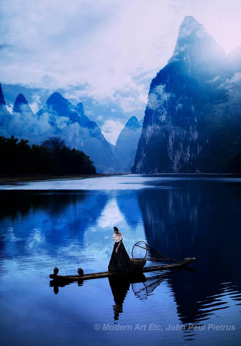 CiCi's Moon River - China, Guilin, Poetic landscape series - Photograph by John-Paul Pietrus