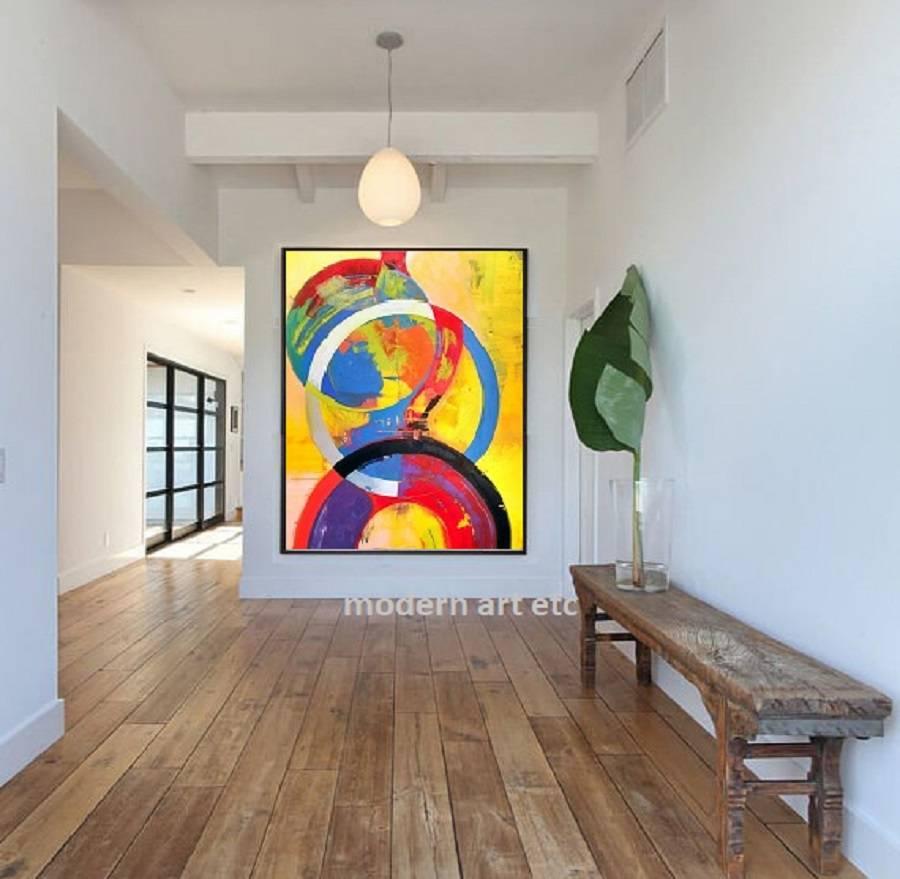 Quadro astratto ad olio di grandi dimensioni - 52 x 64 pollici. - Painting Astratto di Alexis Portilla