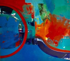 Large abstract oil painting on canvas - 48 x 54 in.