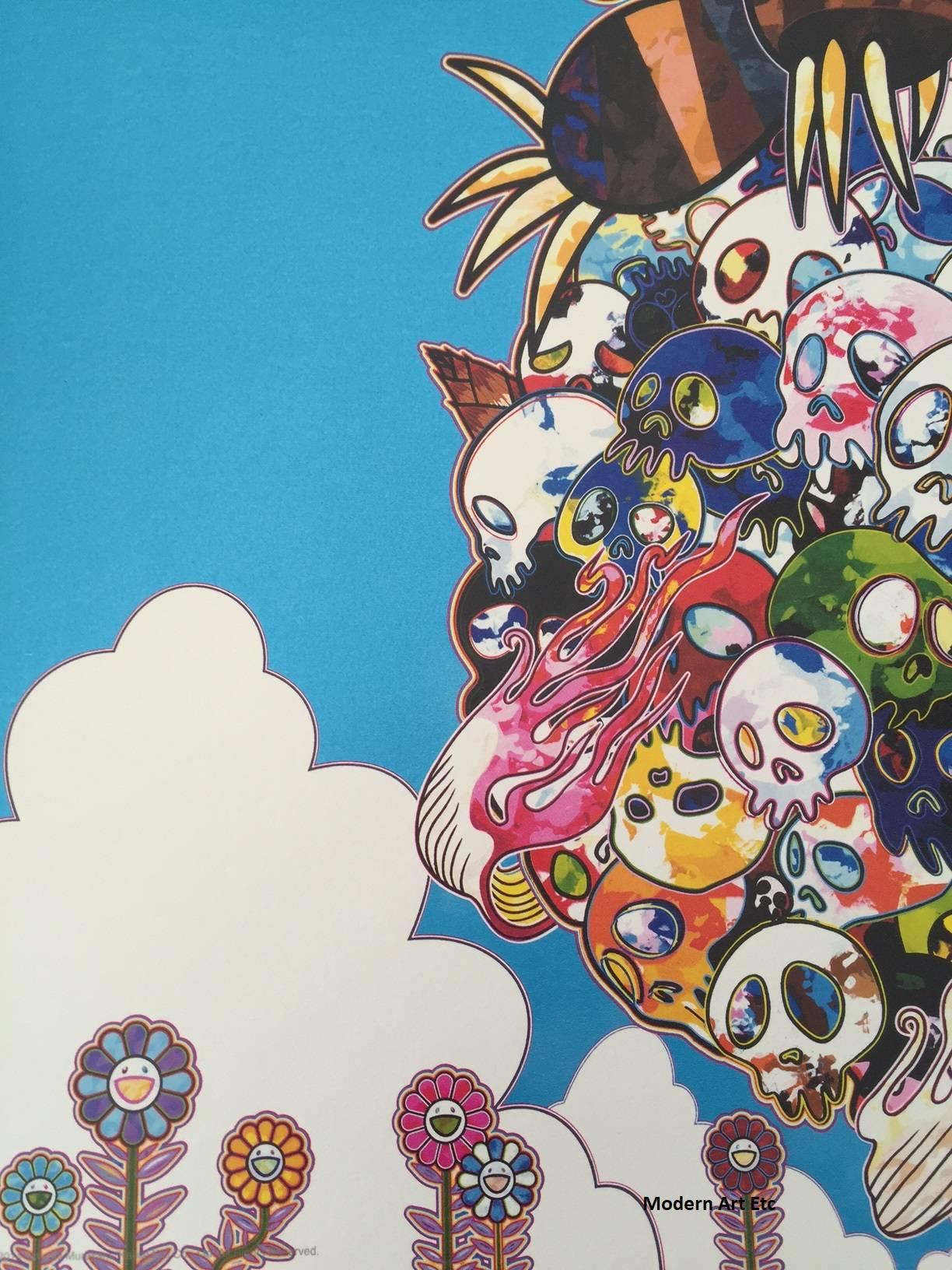 Murakami offset print - Blue Sky Panda Family - framed or unframed boxed - Print by Takashi Murakami