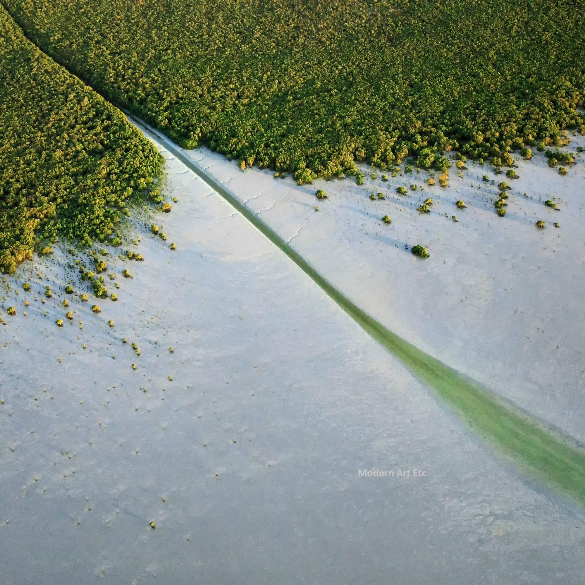 Aerial Photography of Earth, Land, Sea -  large photography - Blue Abstract Photograph by MAE Curates