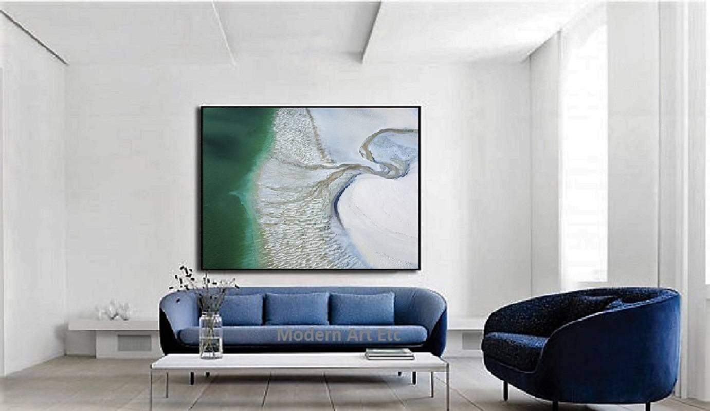 Aerial Photography of Earth, Land, Sea  20 x 30 in. image framed, ready to hang 1