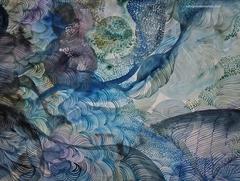Crashing Waves, Aquarellmalerei