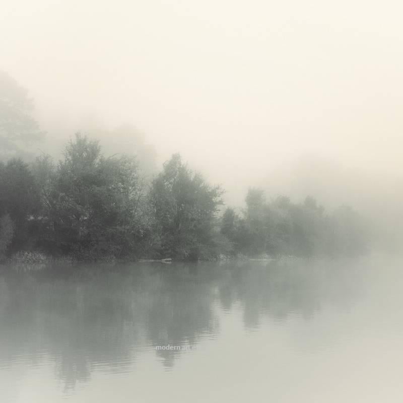 MAE Curates Landscape Photograph - Photograph  - Lake in Fog (Mountains, Forest Lakes Nature Season)