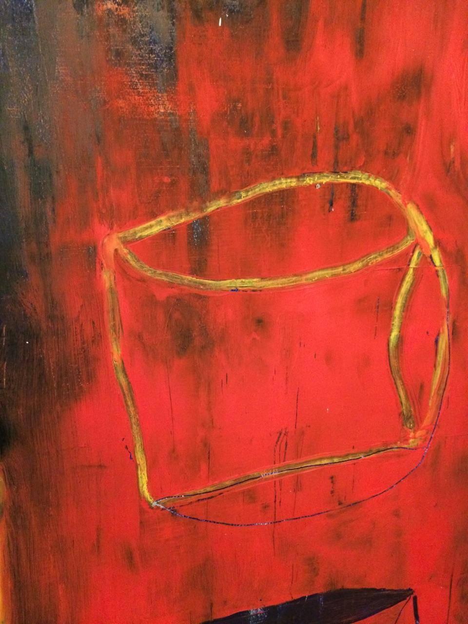 Ölgemälde - Gefäß Serie n. 1 - Gefäße Rot (Braun), Abstract Painting, von Alexis Portilla