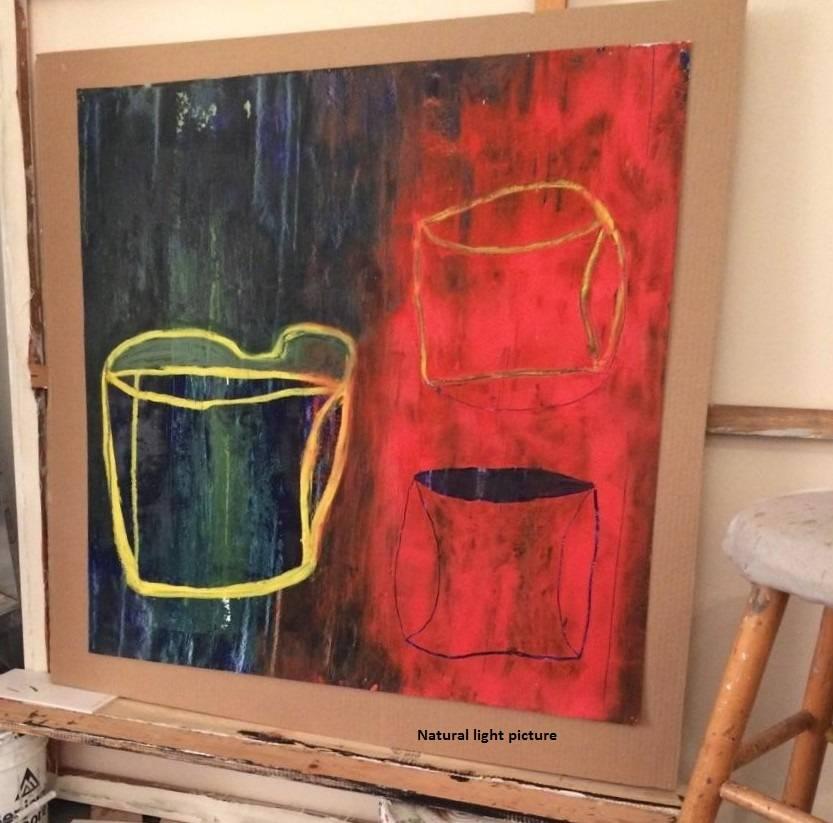 Gefäße Rot
Ölgemälde auf Leinwand 
35 x 36