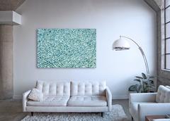 H2O l - Großformatiges Foto von Sonnenspiegelungen auf der Wasseroberfläche eines Pools