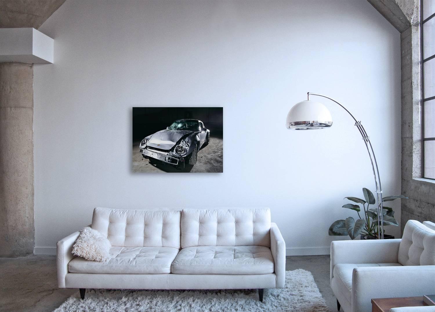 Nine-One-One (Porsche 911) - still life photograph of iconic crashed automobile - Photograph by Frank Schott