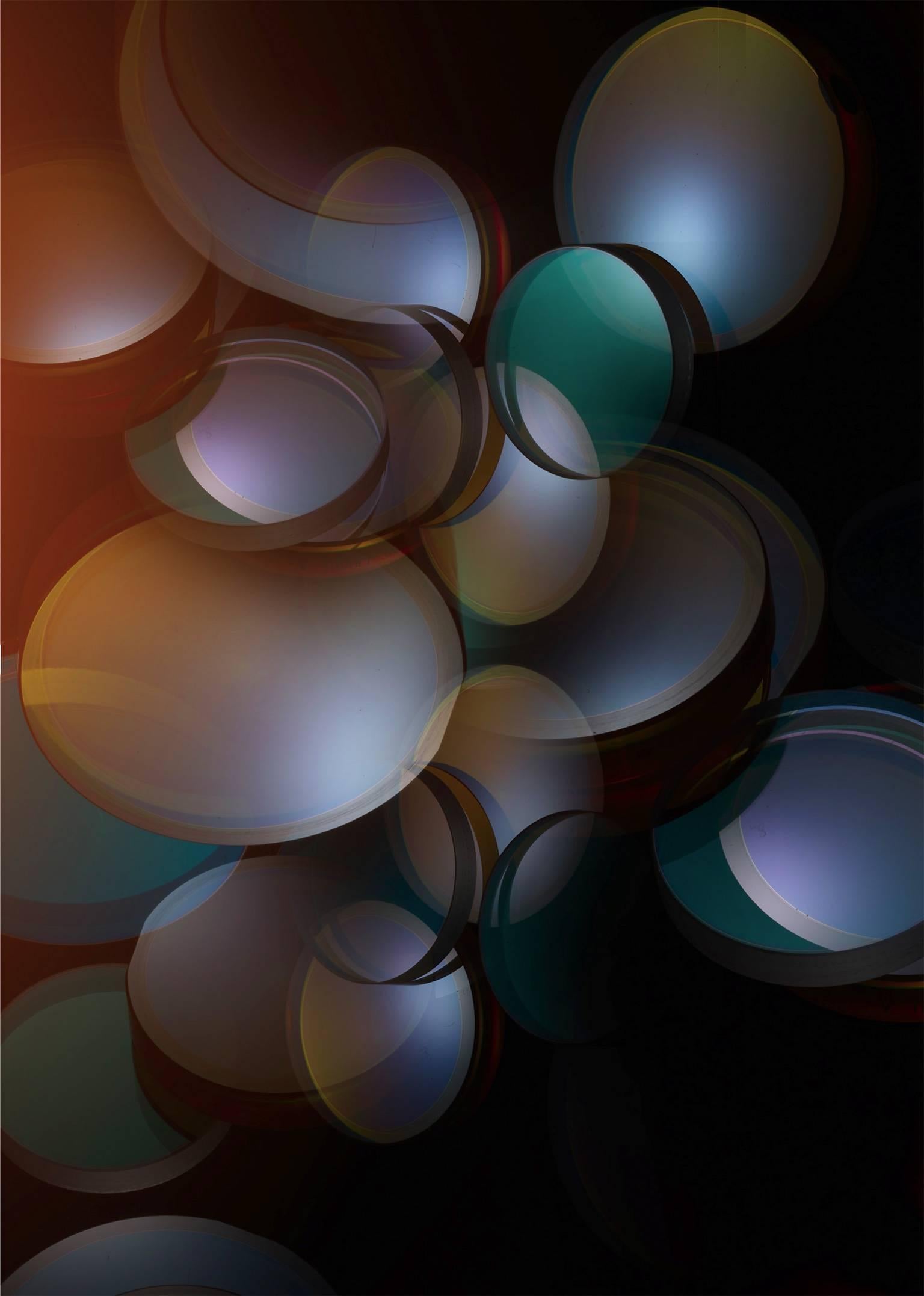 Christian Stoll Still-Life Photograph - Caleidoscope lI - abstract colored reflections and patterns