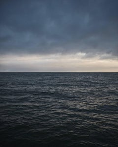 Paysage marin IV - photographie abstraite grand format de nuages et d'horizon en aquarelle