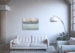 Shades of Pale - abstract photograph of painterly details of blue toned wall