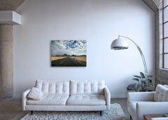 Next Sign - photographie de paysage grand format avec plaque routière conceptuelle