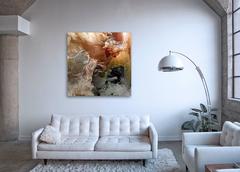 Hemisphere I - large format photograph of abstract liquid cloudscape in water