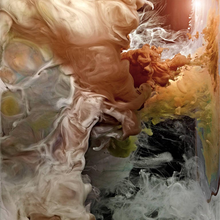 Christian Stoll Color Photograph - Hemisphere I - large format photograph of abstract liquid cloudscape in water