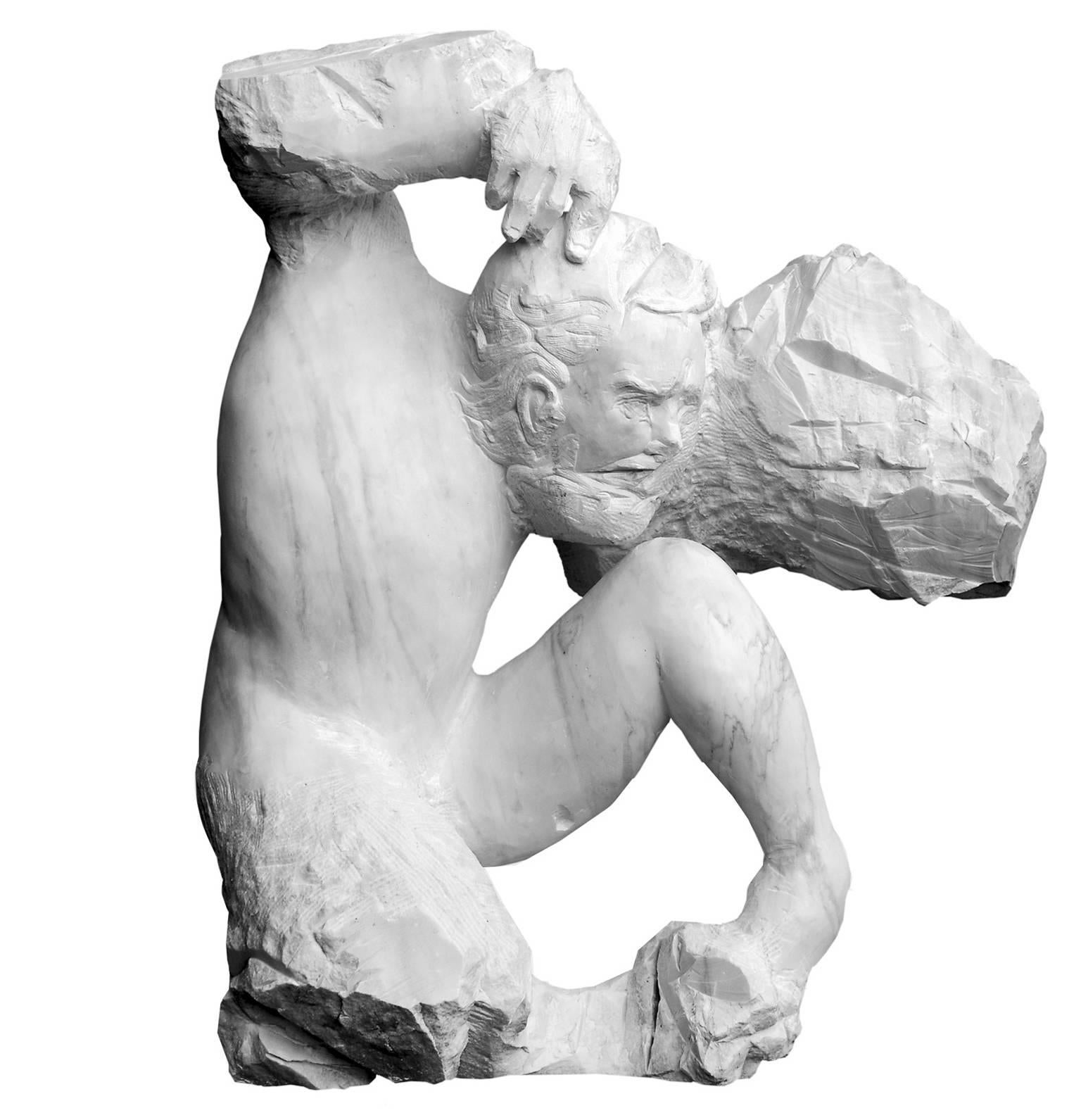 Taube Vado – handgeschnitzte figurative Skulptur aus Carrara-Marmor