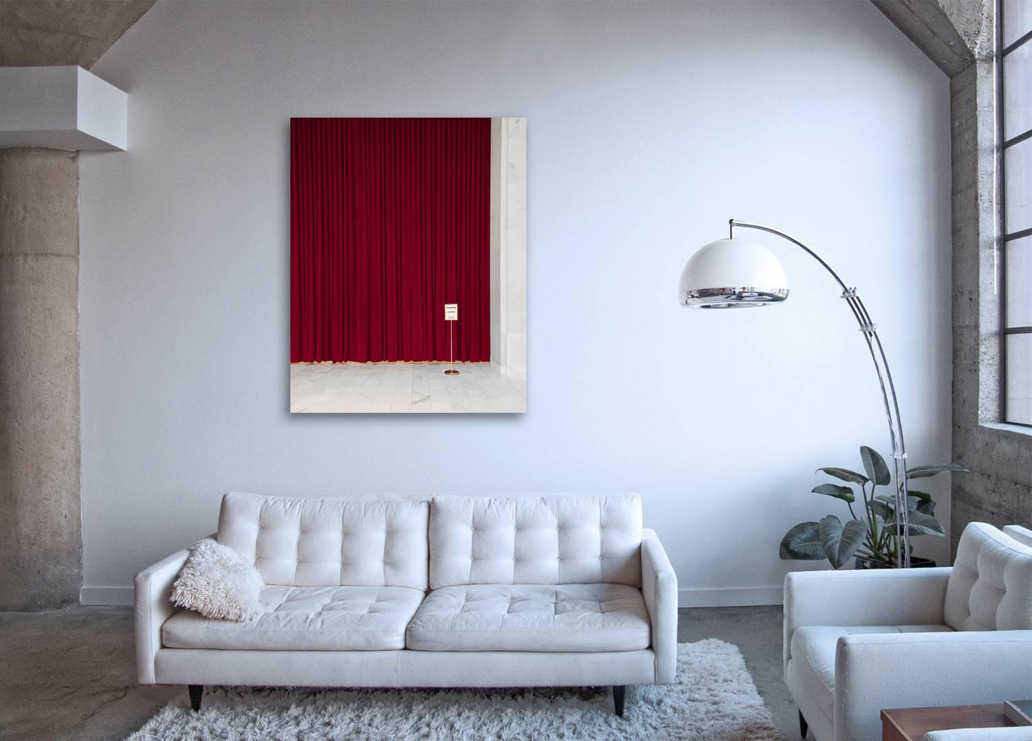 Standing Ovation - conceptual vignette with velvet curtain and marble   - Contemporary Photograph by Frank Schott
