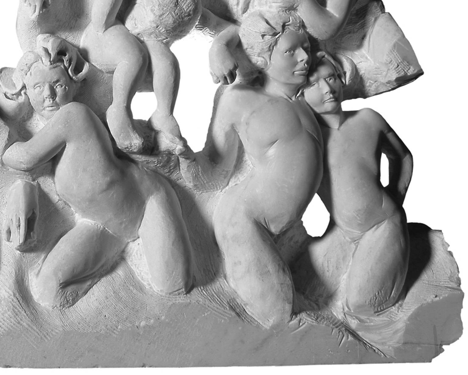 DANZA (Danza) de Lorenzo Vignoli
impactante relieve de friso de mármol de Carrara tallado a mano por el escultor italiano contemporáneo Lorenzo Vignoli, que incorpora hipnotizantes referencias clásicas e influencias mediterráneas
