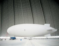 Zeppelin (framed) - monumental photograph of iconic pioneering airship in hangar
