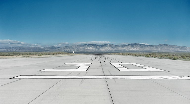 Frank Schott Landscape Photograph - Runway - large format photograph of iconic airport runway tarmac