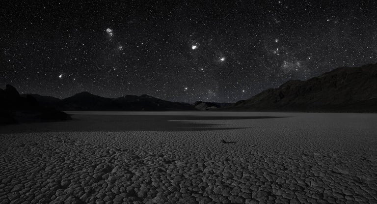 Frank Schott Landscape Print - Racetrack  - large scale desert landscape panorama under mesmerizing night sky