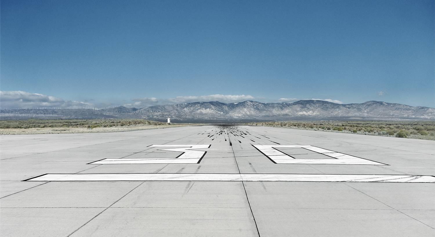 Runway - large format art photograph of iconic airport runway tarmac