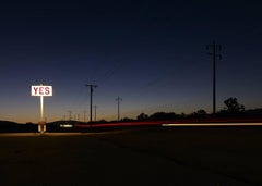 YES - large format photograph of conceptual motivational sign at night