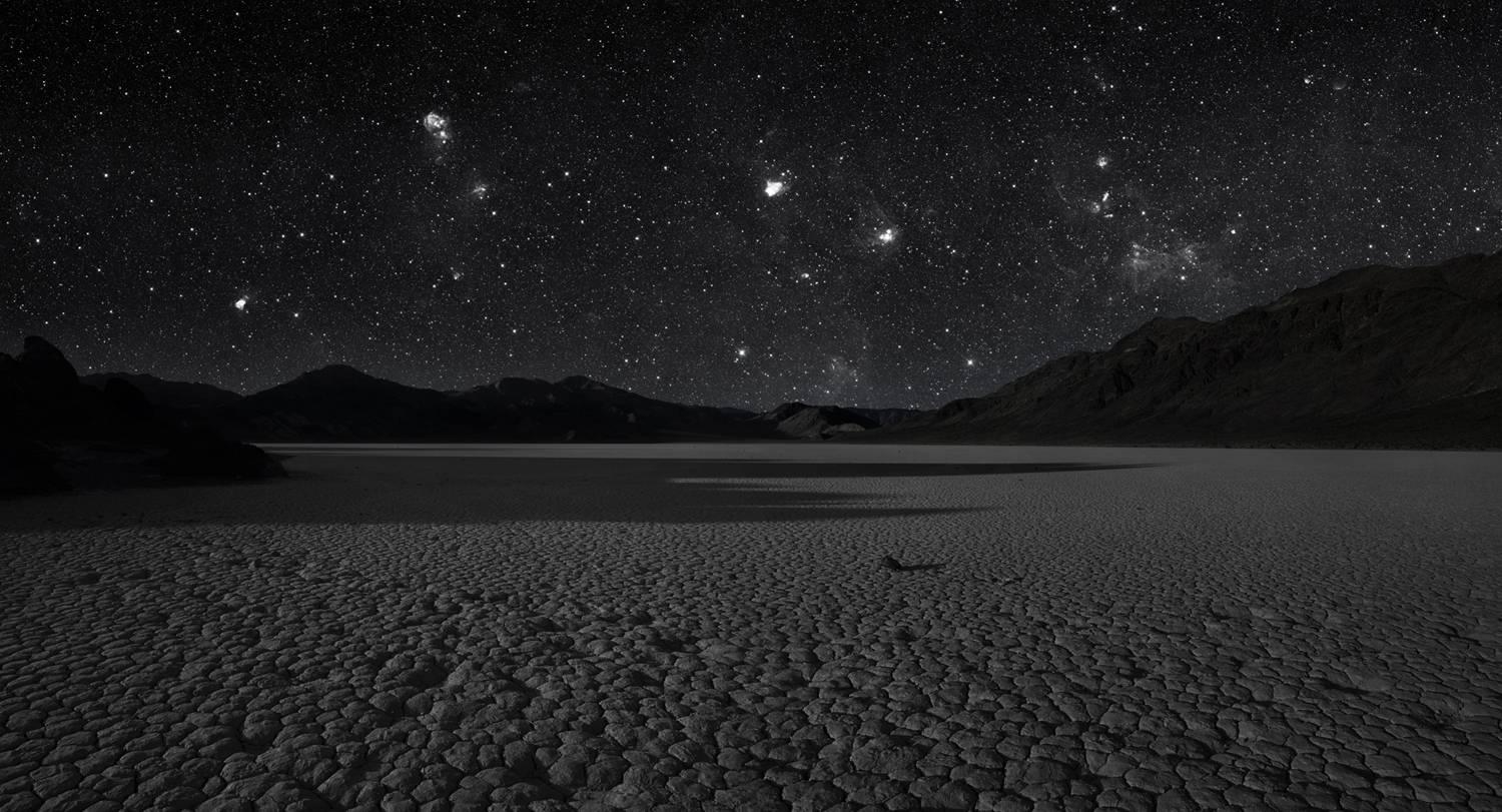 Frank Schott Landscape Photograph - Racetrack - desert landscape panorama under mesmerizing starry night sky