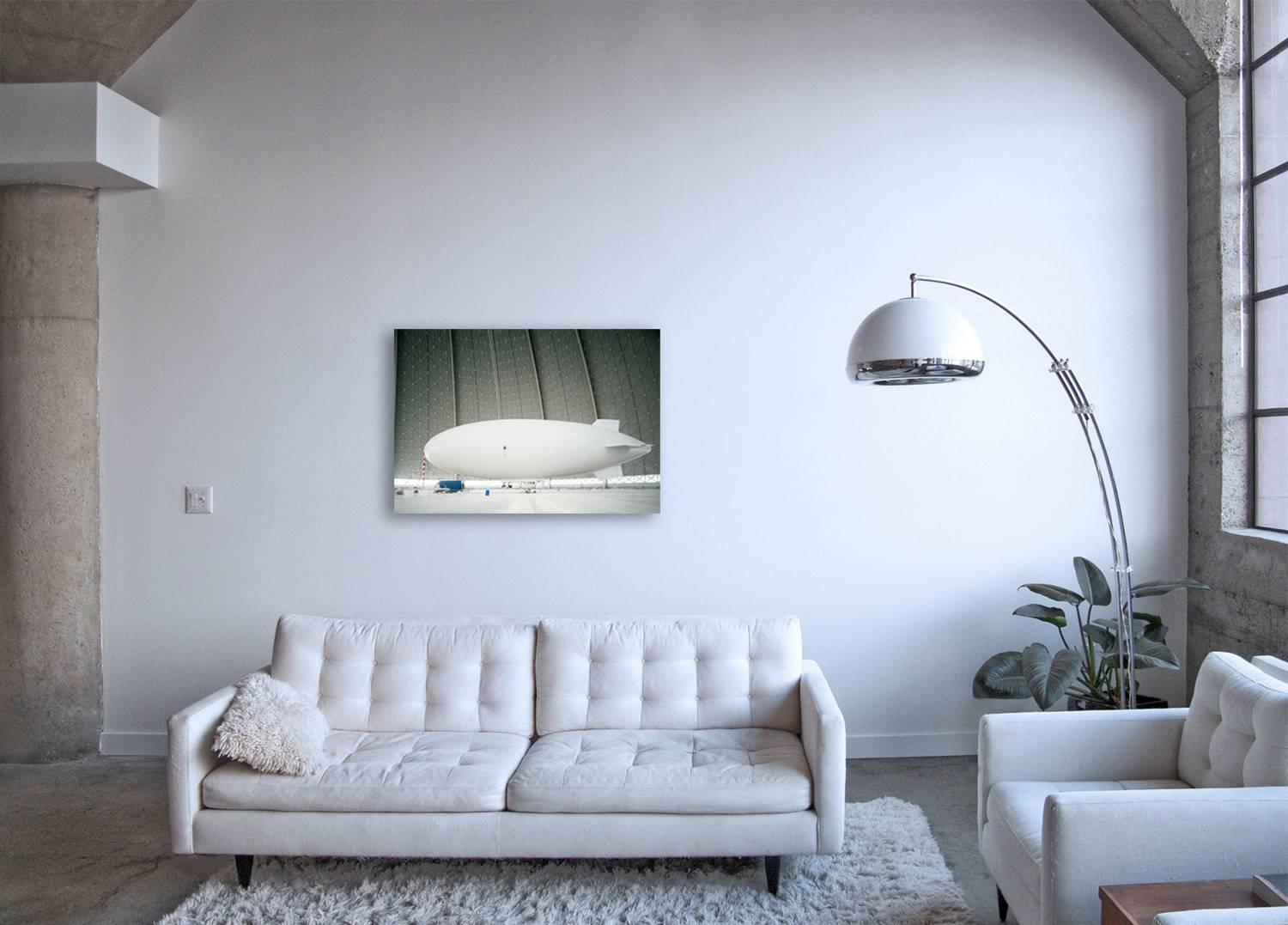 Zeppelin - large format photograph of iconic white airship - Photograph by Christian Stoll