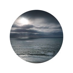 Seascape II - paesaggio astratto di nuvole oceaniche in un punto di vista circolare  (diametro 22")