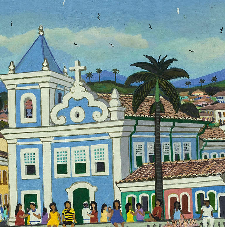 Genre: Latin American, Folk Art, Naive
Subject: People, Landscape, Seascape, Boats
Medium: Oil on Canvas
Country: Brazil
Dimensions: 12