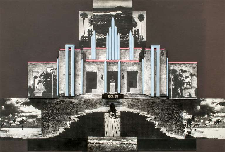 "Tropical Deco" (Miami Beach Art Deco) Mixed Media Photo-Collage - Mixed Media Art by Vera Simons