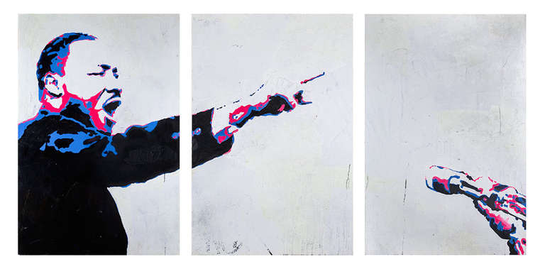 Dustin Spagnola Portrait Painting - MLK (I Have a Dream), Triptych