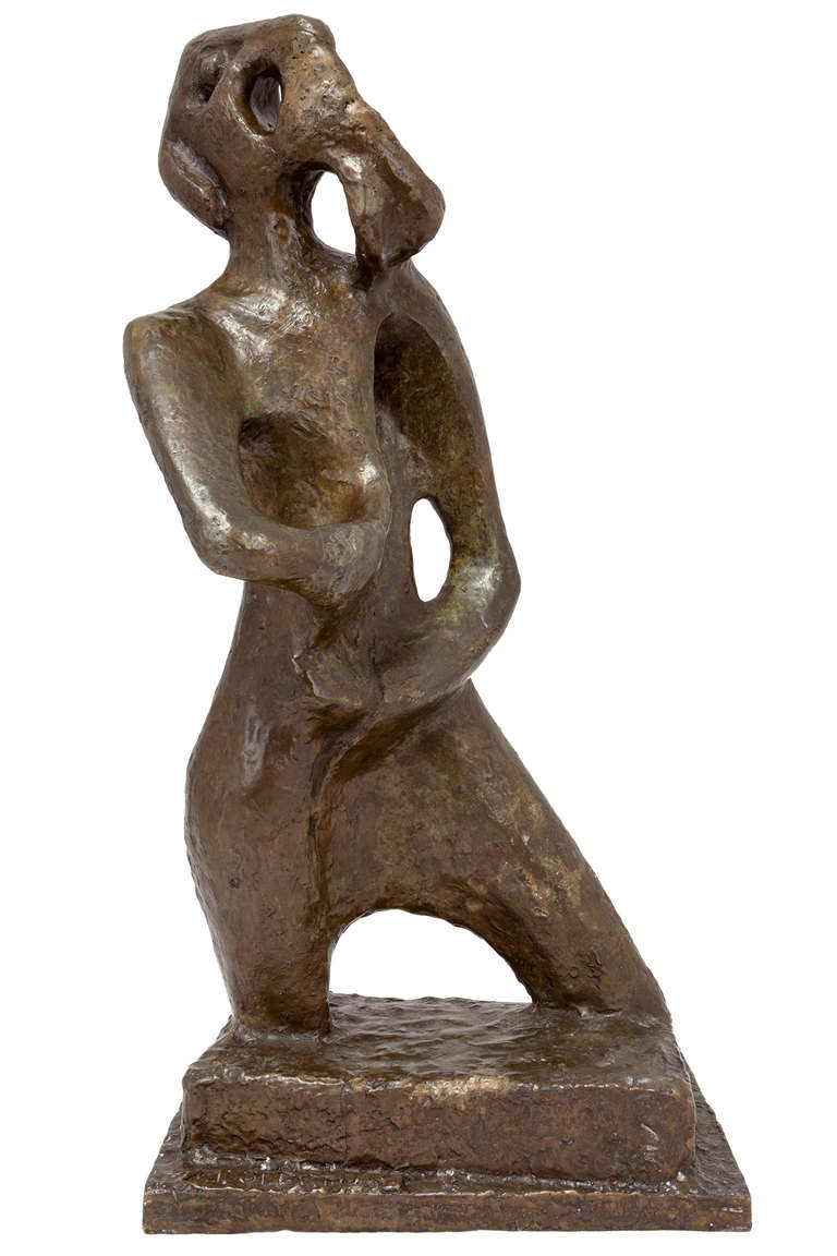 Maurice Spertus Figurative Sculpture - Untitled, Bronze Modernist - Surrealist Sculpture